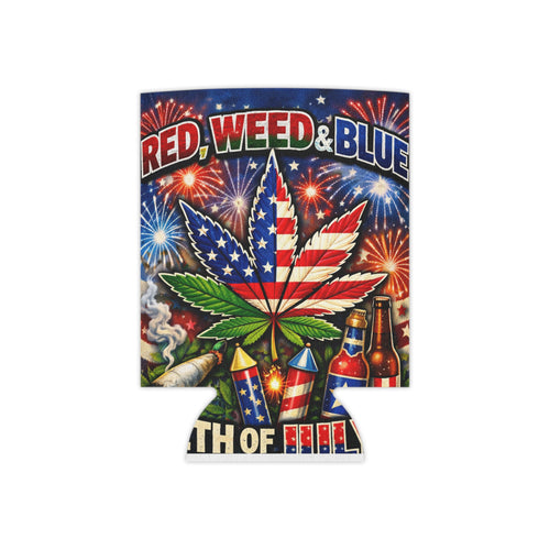 4th of July + 420 Can Cooler — Patriotic Cannabis Beverage Insulator